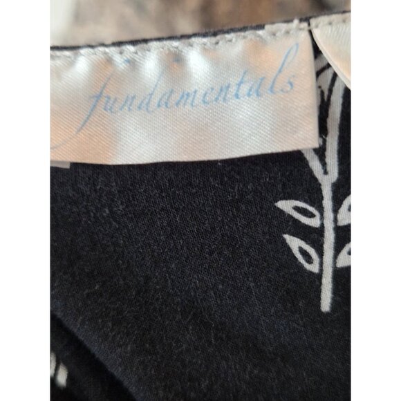 Fundamentals Women's Short Sleeve Pullover Midi Dress Kaften Floral Black Size L - Picture 7 of 8